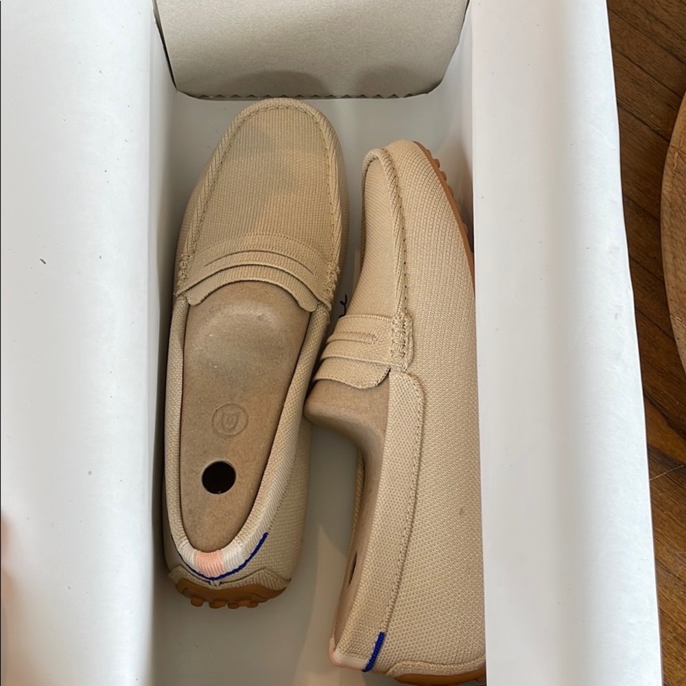 Rothy’s “The Driver” shoe in Sesame, size 10.5